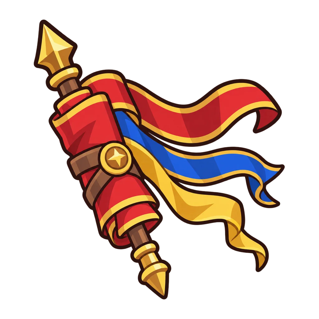 Bannière représentant trois armées